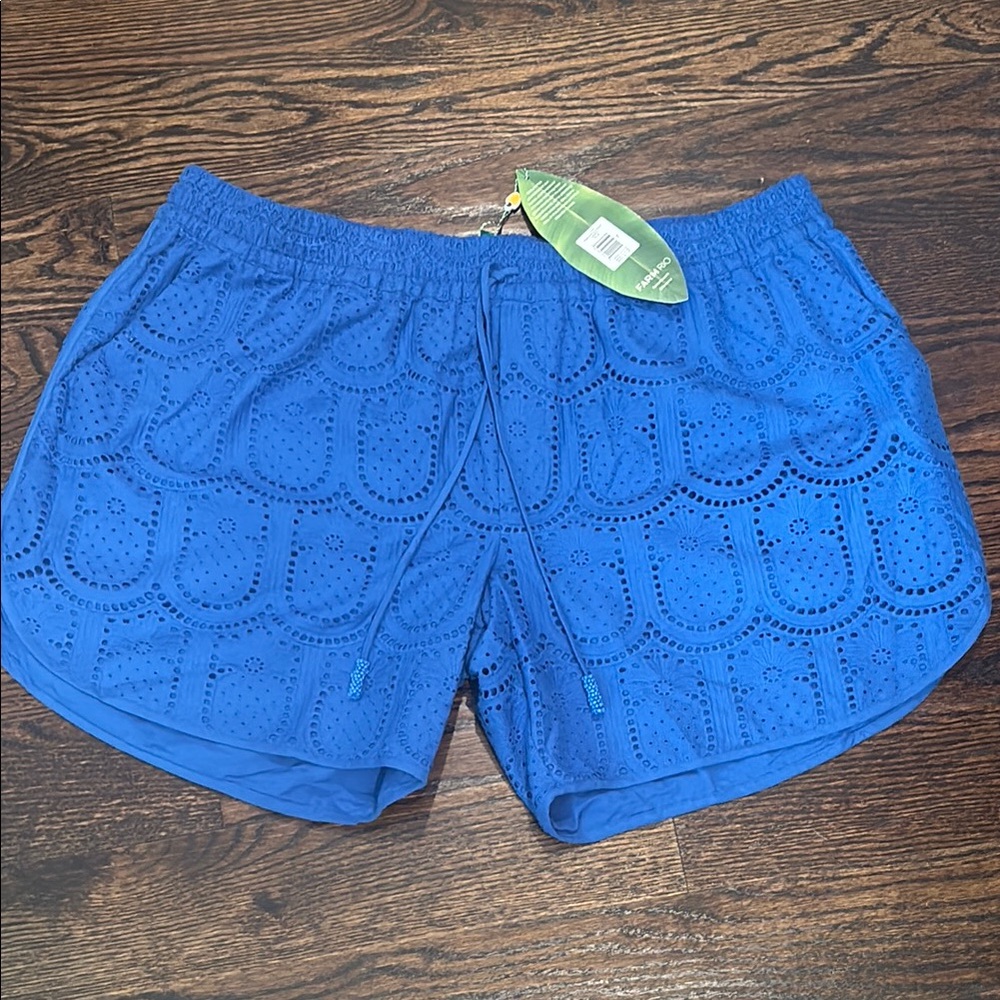 FARM Rio Blue Eyelet Men's Shorts - Picture 3 of 5